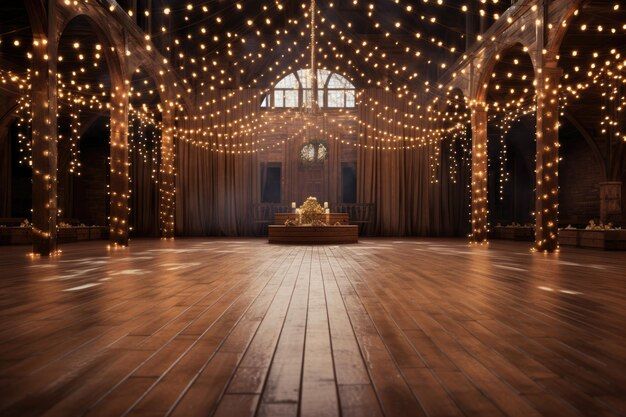 Empty event venue space with natural light ready for booking