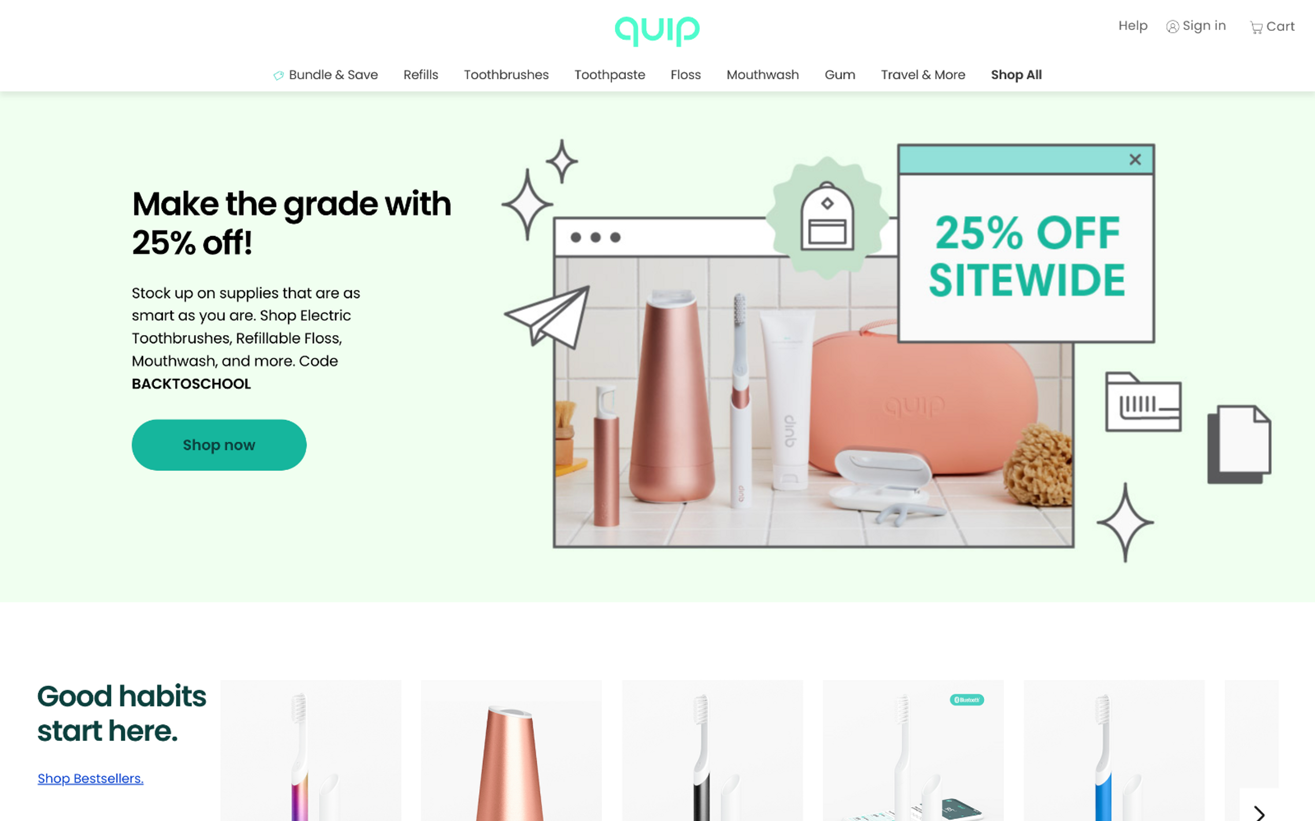 Screenshot of Quip Home Page