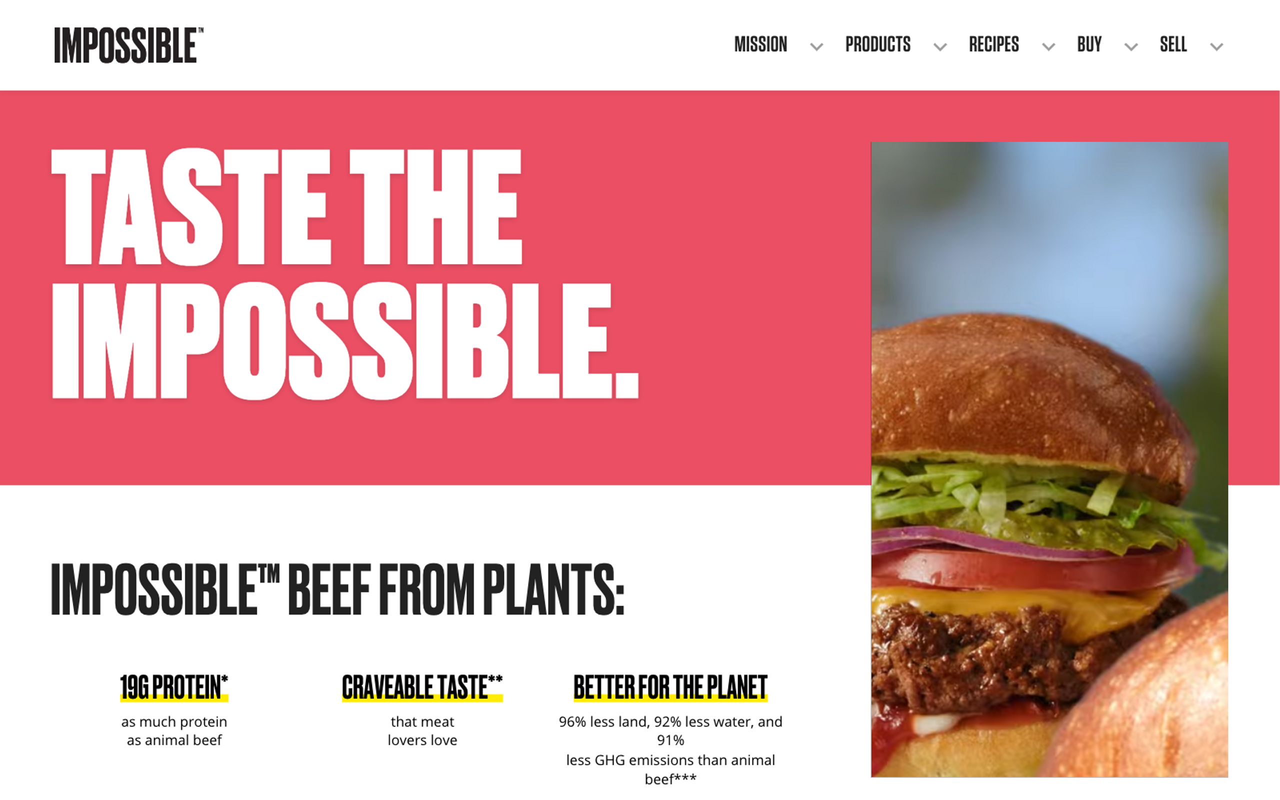 Impossible Foods Home Page