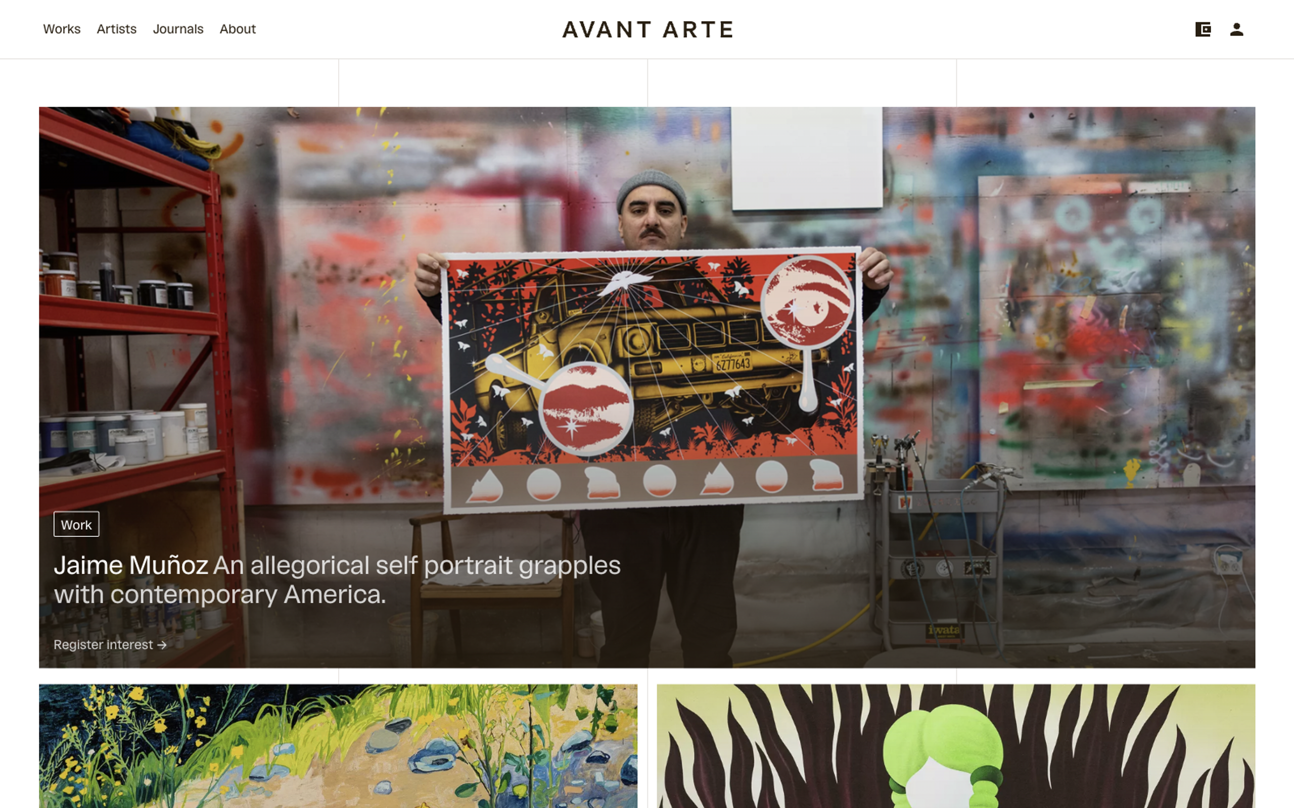 Hero Section of Avant Arte brand, presenting the products