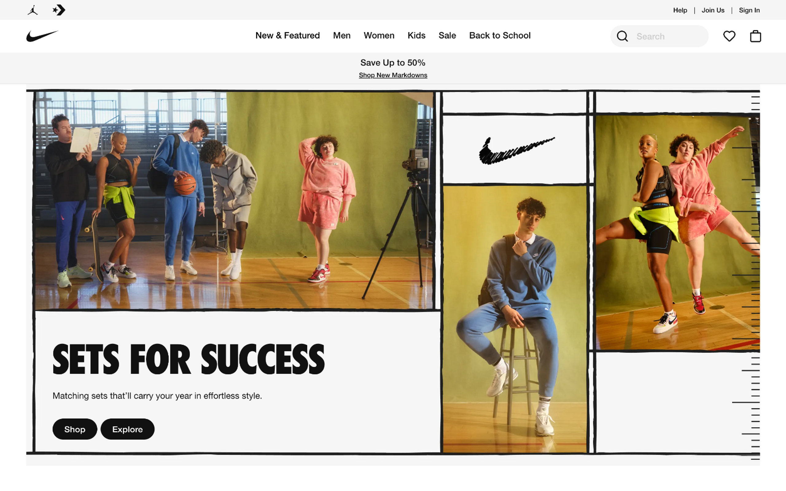 Screenshot of Nike Home Page