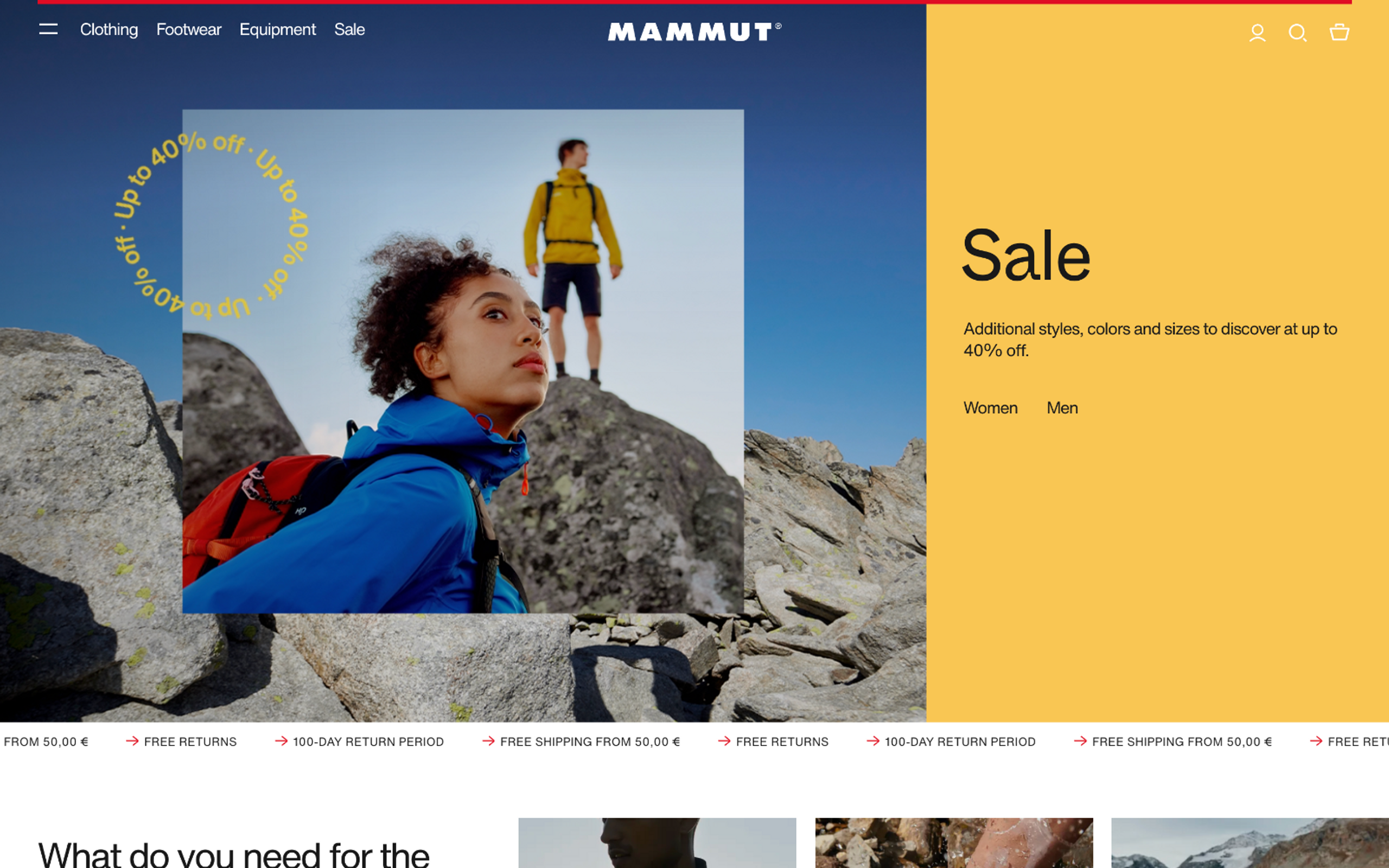 Screenshot of Mammut Home Page