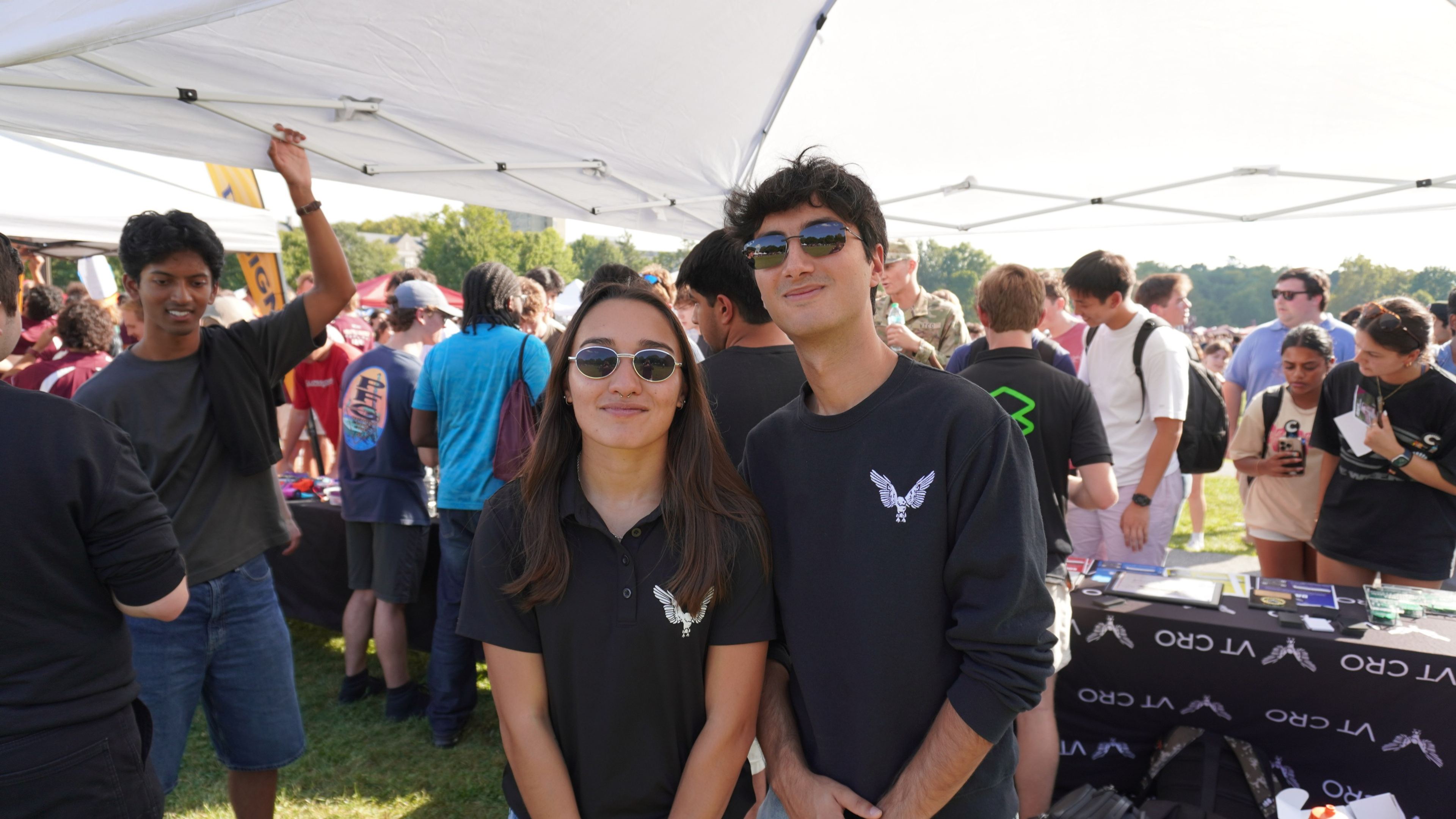Two members at the VT CRO tent