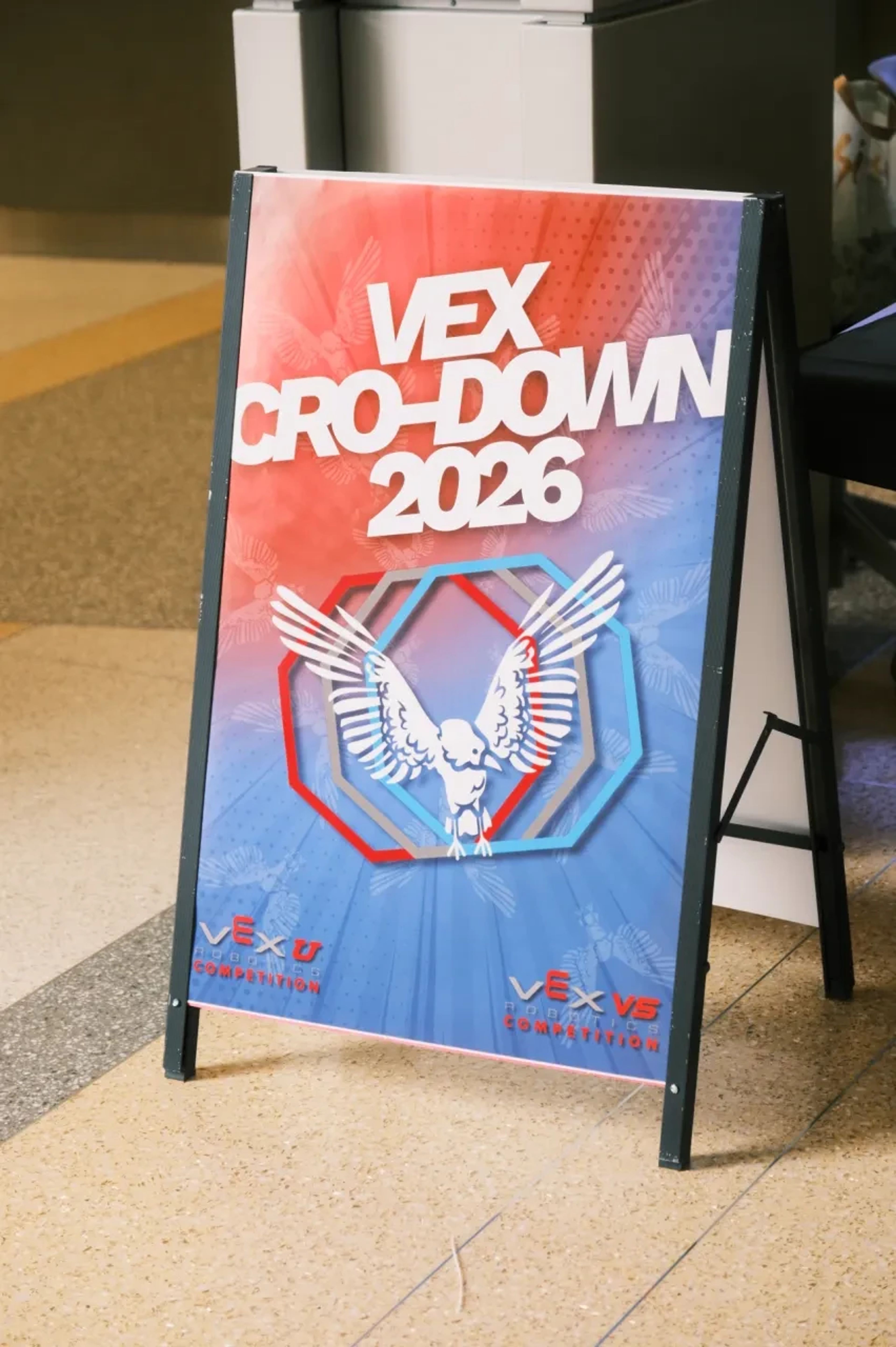 The VEX CRO-Down 2026 sign