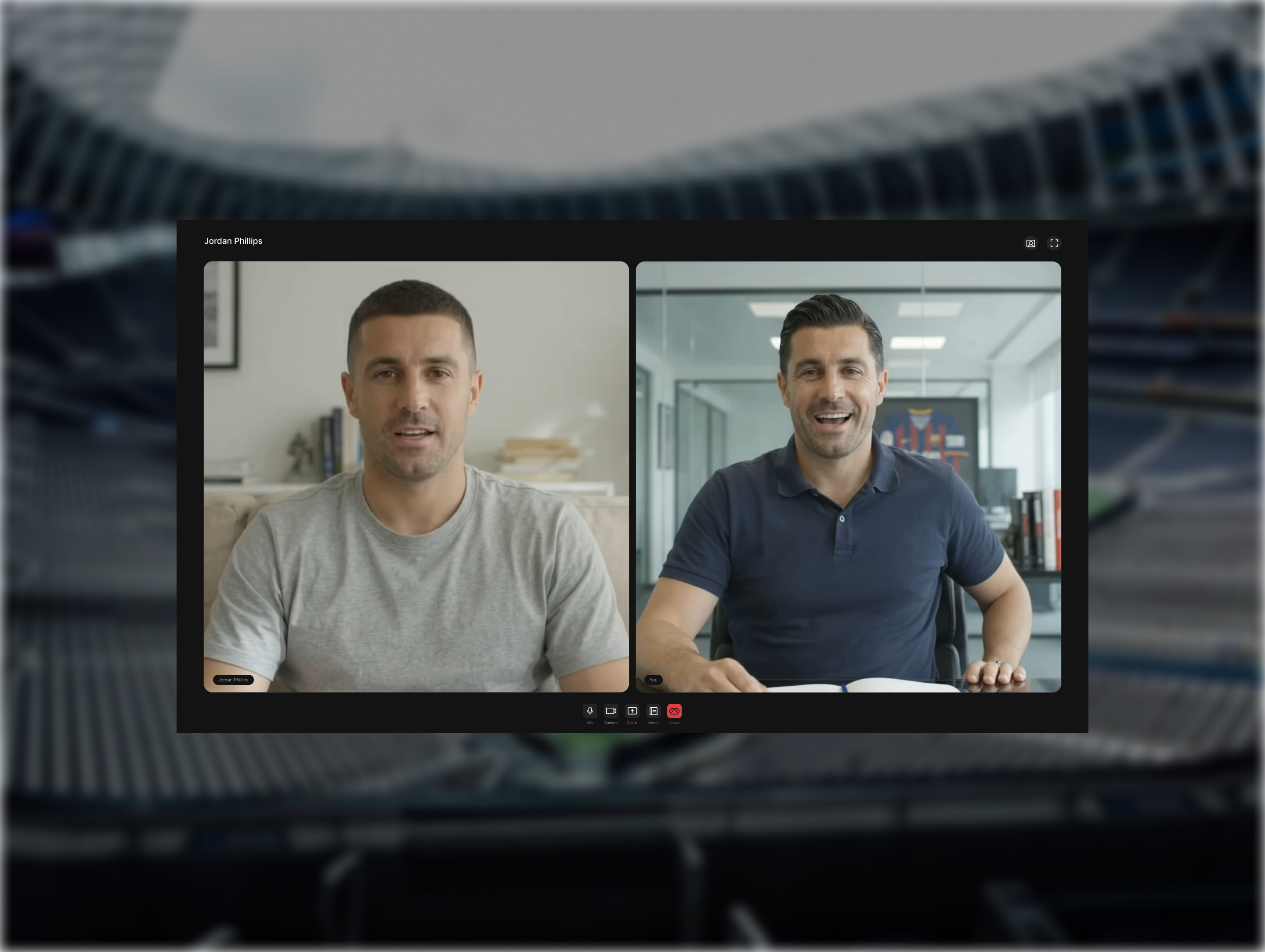 A call, inside the app