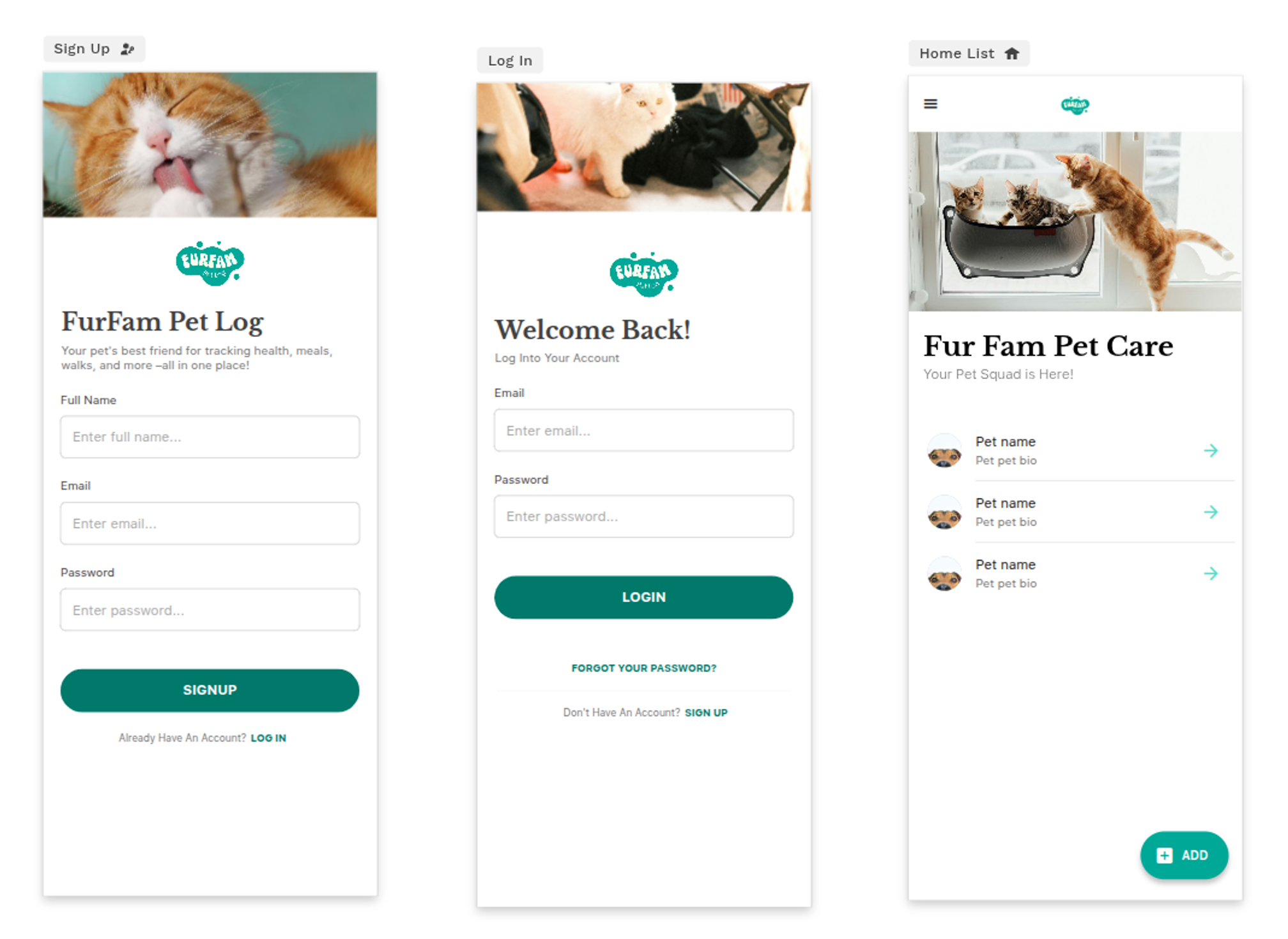 FurFam Pet Log App