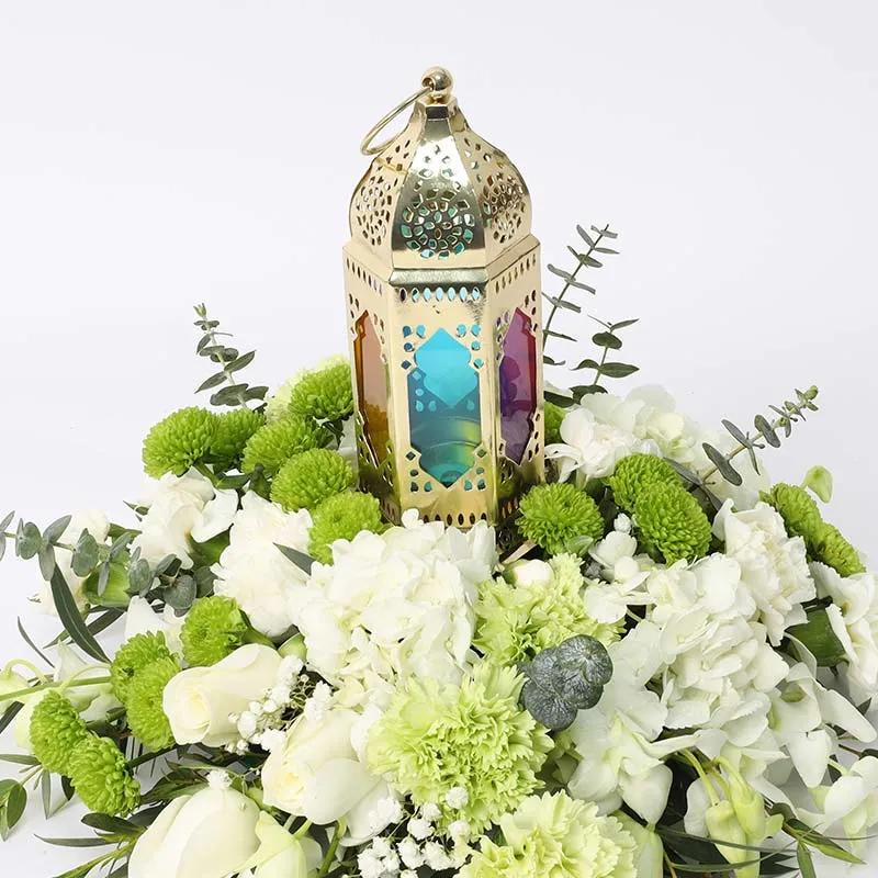 Banquet Lantern Floral Table Arrangement thumbnail 2