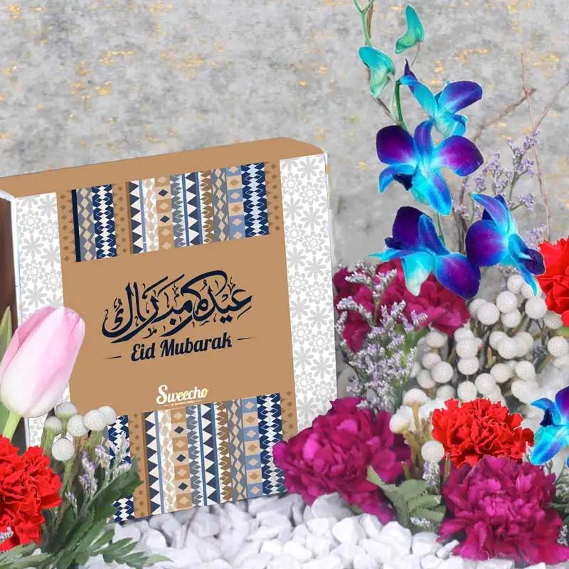 Eid Flower Chocolate Tray Blue thumbnail 3