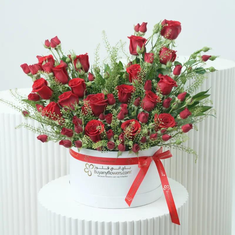 Ruby 27 Red Roses Box - Flowers gift from Buy Any Flowers Dubai in Al Quoz Industrial Area 4, Dubai, UAE