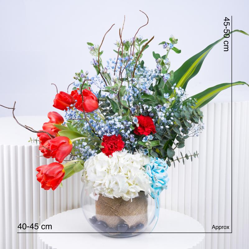 Crimson Tide Glass Vase Arrangement - Flowers gift from Buy Any Flowers Dubai in Al Quoz Industrial Area 4, Dubai, UAE - image 4