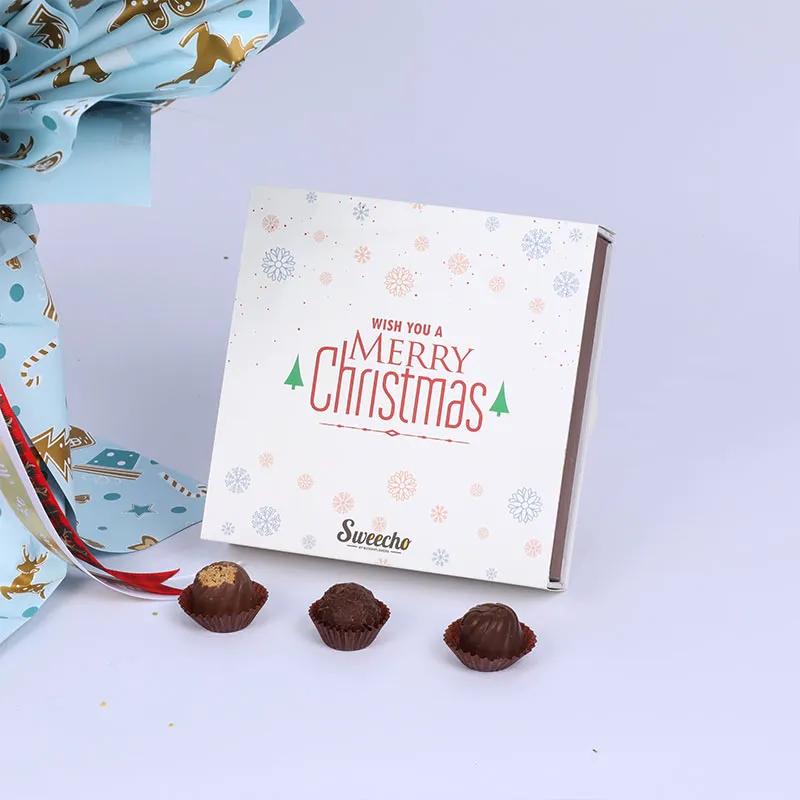 Holiday Greetings Flower Bouquet and Chocolates thumbnail 3