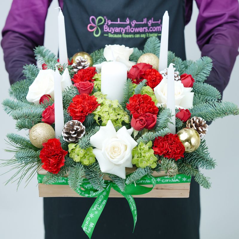 Christmas Blessings Flower Tray - Flowers gift from Buy Any Flowers Dubai in Al Quoz Industrial Area 4, Dubai, UAE - image 2