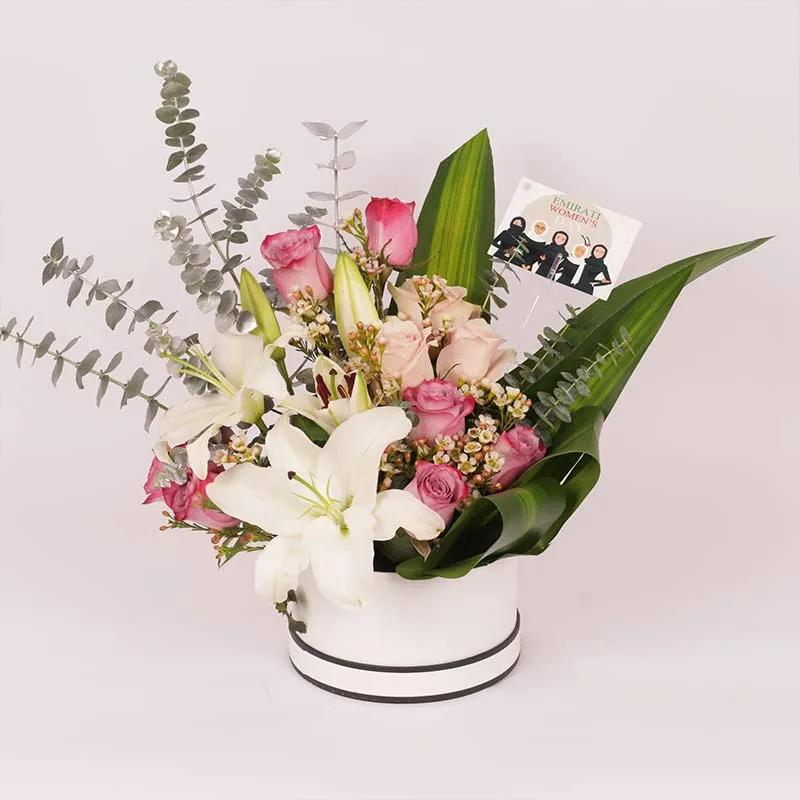 Medley Flower Box for Emirati Womens Day - Flowers gift from Buy Any Flowers Dubai in Al Quoz Industrial Area 4, Dubai, UAE