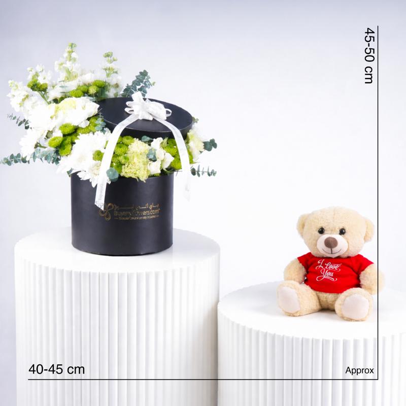 Ivory Flower Box with Teddy - Gift Sets gift from Buy Any Flowers Dubai in Al Quoz Industrial Area 4, Dubai, UAE - image 5