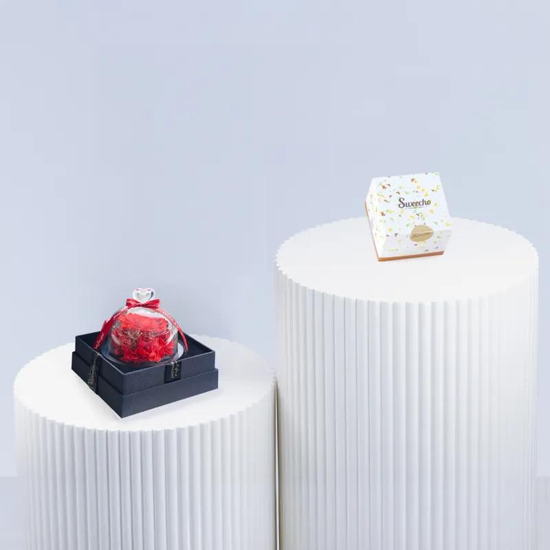 Designer Red Preserved Rose with Box and 250gm Chocolates - Gift Sets gift from Buy Any Flowers Dubai in Al Quoz Industrial Area 4, Dubai, UAE