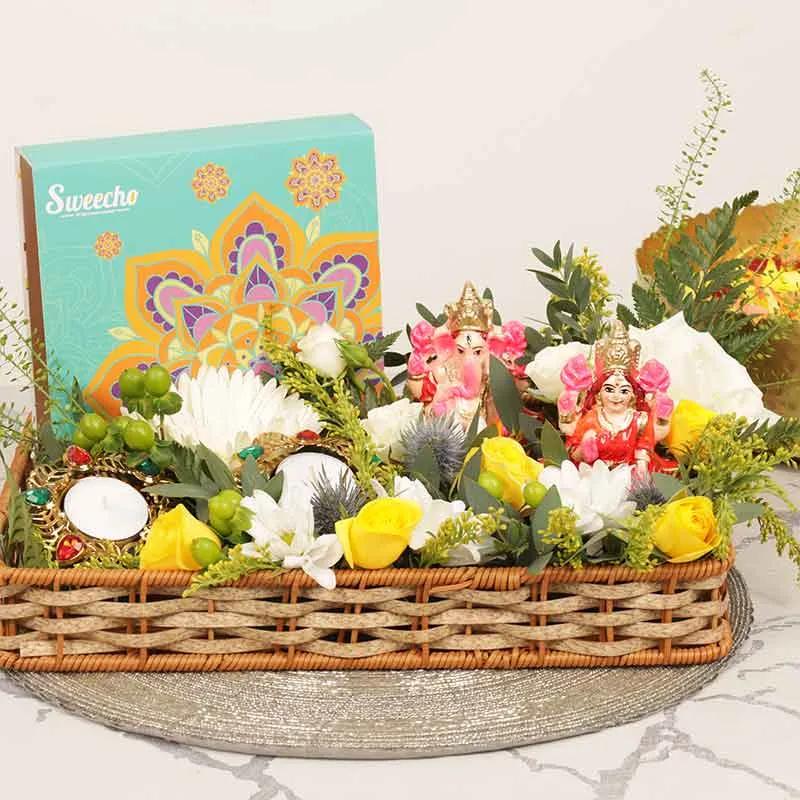 Diwali Wishes Floral Gift Basket - Gifts gift from Buy Any Flowers Dubai in Al Quoz Industrial Area 4, Dubai, UAE - image 2