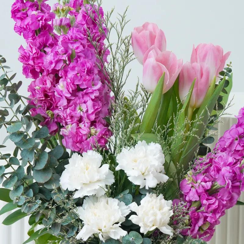 Pastel Bloom Ceramic Arrangement With Chocolate - Gift Sets gift from Buy Any Flowers Dubai in Al Quoz Industrial Area 4, Dubai, UAE - image 2