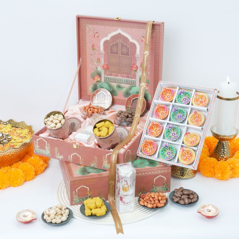 Premium Festive Box with Diya Set - Gifts gift from Buy Any Flowers Dubai in Al Quoz Industrial Area 4, Dubai, UAE