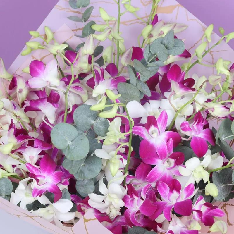 Gentle 21 Purple and White Orchid Bouquet thumbnail 3