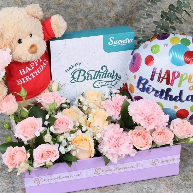 Pastel Birthday Flower Hamper thumbnail 4