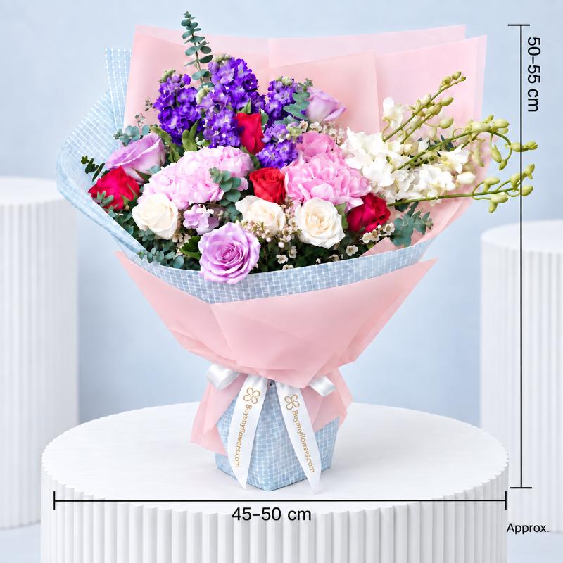 Floral Blush Mix Flower Bouquet - Flowers gift from Buy Any Flowers Dubai in Al Quoz Industrial Area 4, Dubai, UAE - image 4