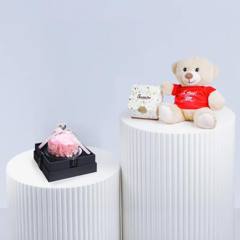 Designer Pink Preserved Rose Trio - Flowers gift from Buy Any Flowers Dubai in Al Quoz Industrial Area 4, Dubai, UAE