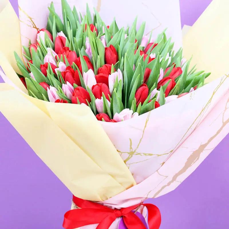 Mysterious 101 Red and Pink Tulips Bouquet - Flowers gift from Buy Any Flowers Dubai in Al Quoz Industrial Area 4, Dubai, UAE - image 2