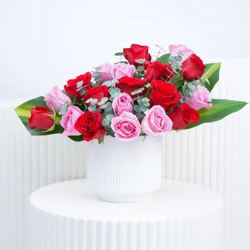 Blush Red and Pink Roses Arrangement - Flowers gift from Buy Any Flowers Dubai in Al Quoz Industrial Area 4, Dubai, UAE