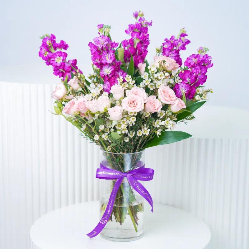 Lavender Glow Glass Vase in Dubai