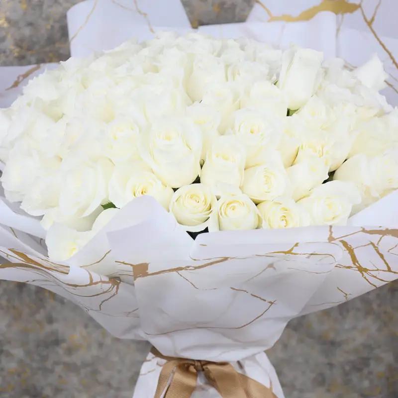 Snow 101 White Roses Bouquet - Flowers gift from Buy Any Flowers Dubai in Al Quoz Industrial Area 4, Dubai, UAE - image 2