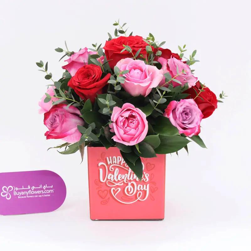 Valentine Flower Arrangement and I Love You Teddy thumbnail 2