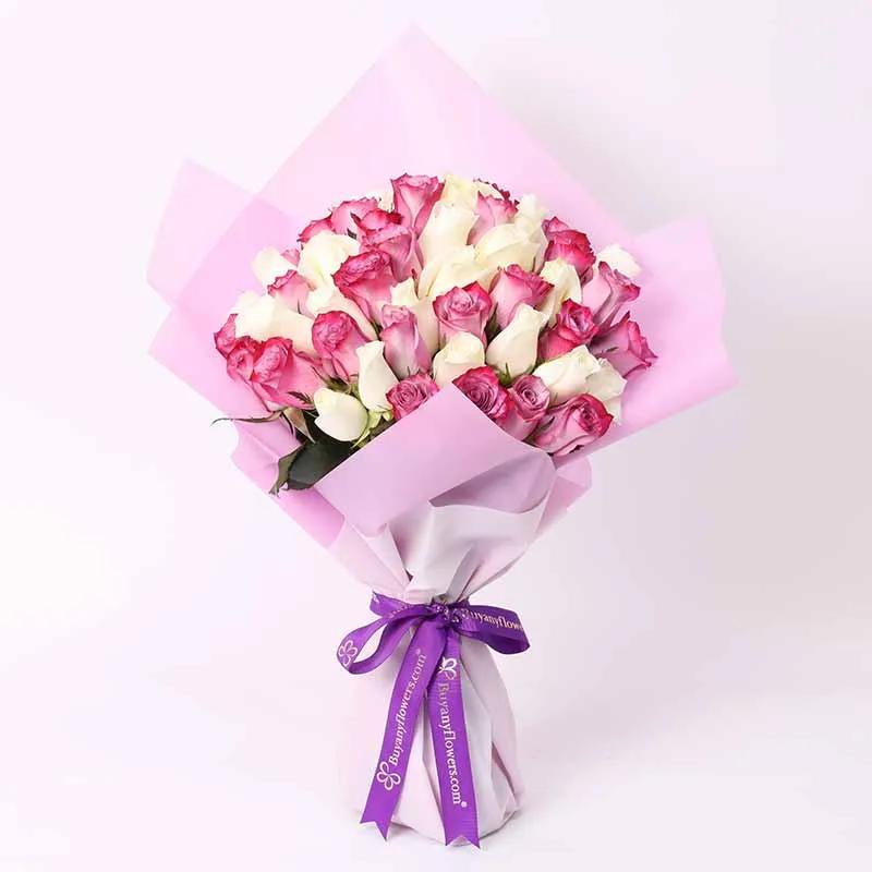 Feminine Glimpse 51 Roses and Deluxe Patchi Chocolates thumbnail 2