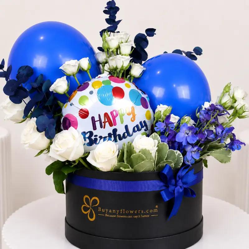 Birthday Balloon and Flower Box - Balloons gift from Buy Any Flowers Dubai in Al Quoz Industrial Area 4, Dubai, UAE - image 2
