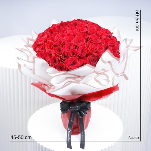 With Love 75 Red Roses Bouquet - Flowers gift from Buy Any Flowers Dubai in Al Quoz Industrial Area 4, Dubai, UAE - image 4
