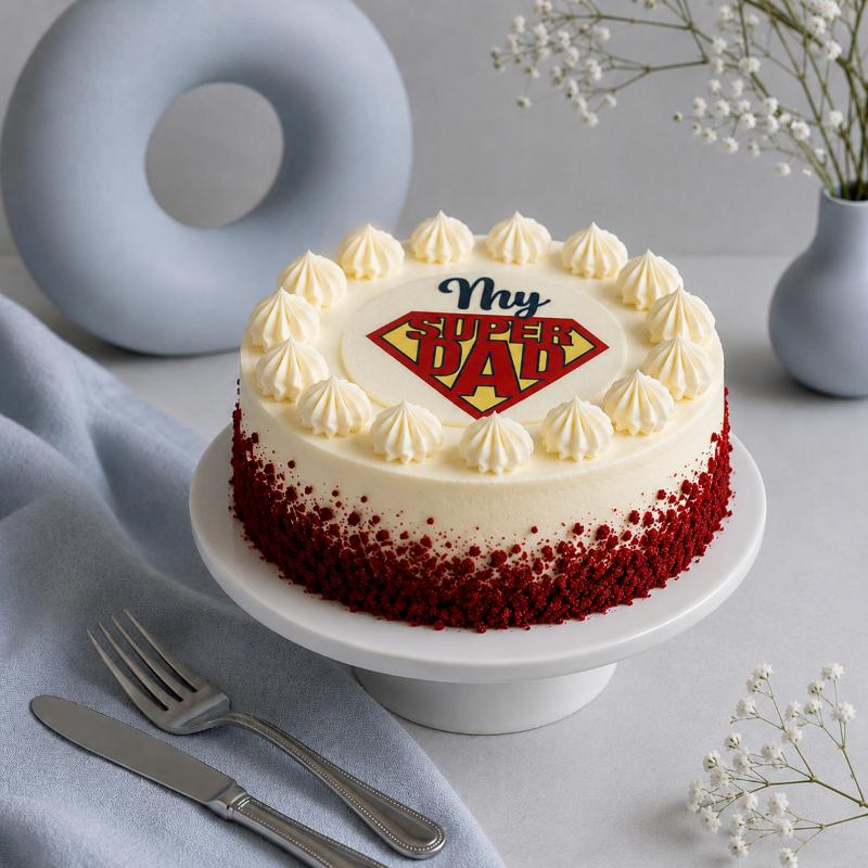 Super Dad Red Velvet Cake - Cakes gift from Buy Any Flowers Dubai in Al Quoz Industrial Area 4, Dubai, UAE