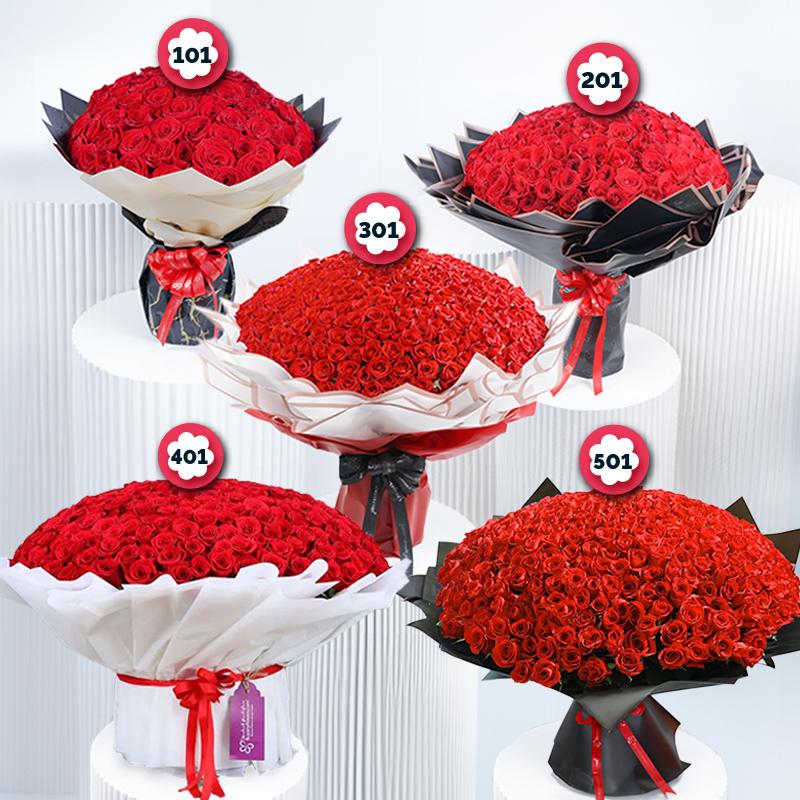 Bundle of Love 1505 Red Roses - Gift Sets gift from Buy Any Flowers Dubai in Al Quoz Industrial Area 4, Dubai, UAE