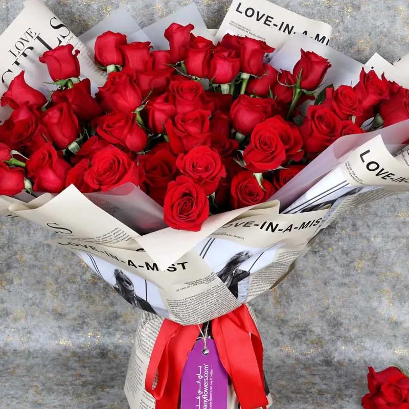 Deep Emotions 101 Red Roses Bouquet thumbnail 2