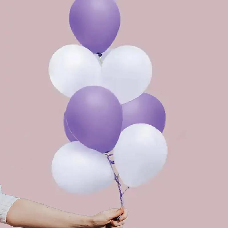 White and Purple Helium Balloons 10 Pcs thumbnail 3