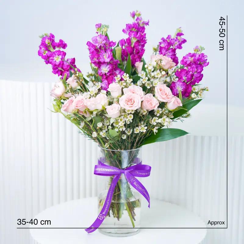 Lavender Glow Glass Vase - Flowers gift from Buy Any Flowers Dubai in Al Quoz Industrial Area 4, Dubai, UAE - image 3