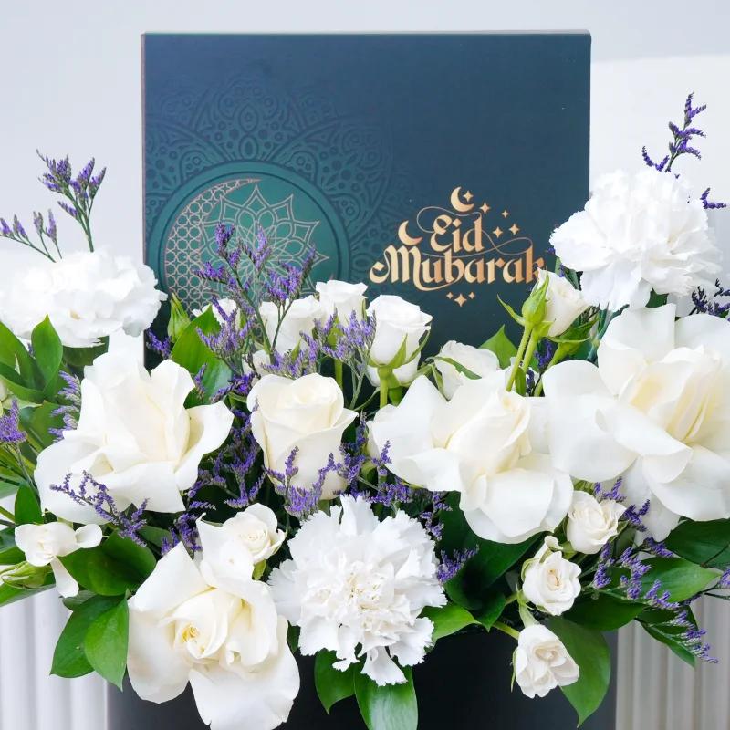 Eid Ivory Flowers and Dates Box - Gifts gift from Buy Any Flowers Dubai in Al Quoz Industrial Area 4, Dubai, UAE - image 2