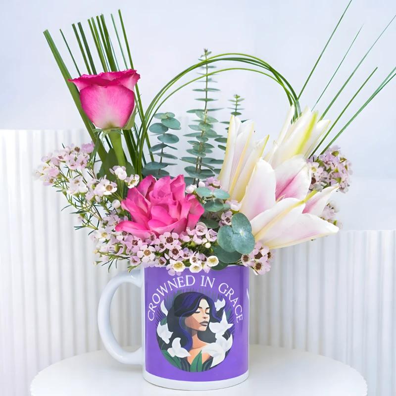 Womens Day Wishes Mug - Flowers gift from Buy Any Flowers Dubai in Al Quoz Industrial Area 4, Dubai, UAE