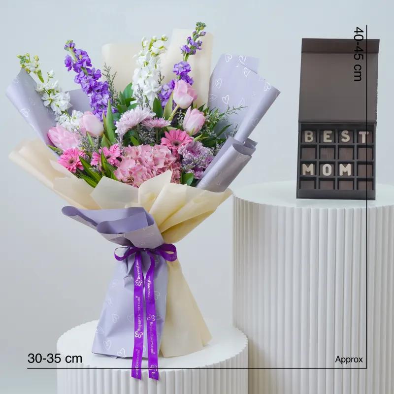 Pink and Purple Harmony With Chocolate - Gift Sets gift from Buy Any Flowers Dubai in Al Quoz Industrial Area 4, Dubai, UAE - image 4