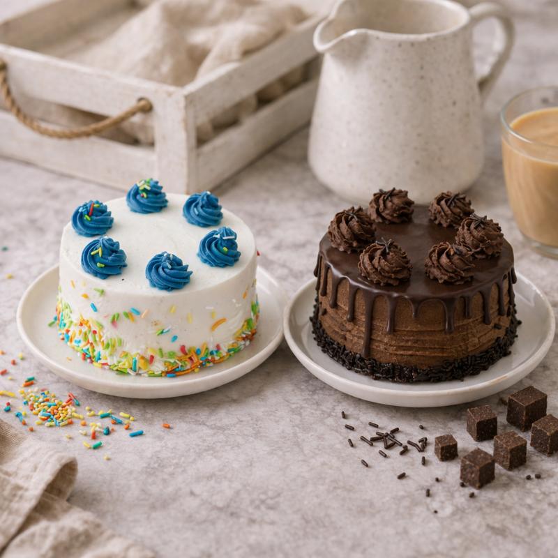 Vanilla & Chocolate Mono Cake - Cakes gift from Buy Any Flowers Dubai in Al Quoz Industrial Area 4, Dubai, UAE