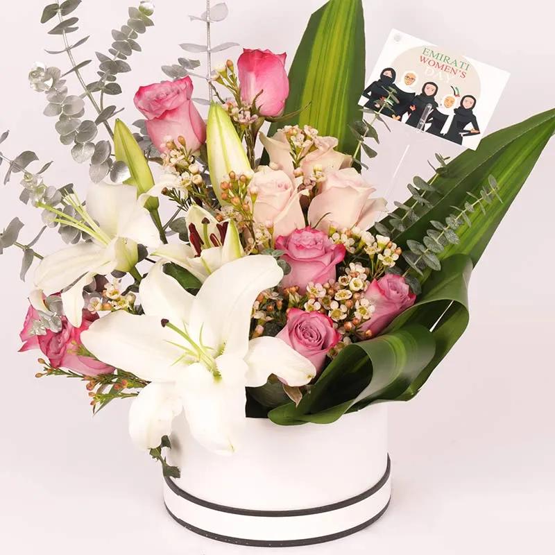 Medley Flower Box for Emirati Womens Day - Flowers gift from Buy Any Flowers Dubai in Al Quoz Industrial Area 4, Dubai, UAE - image 2