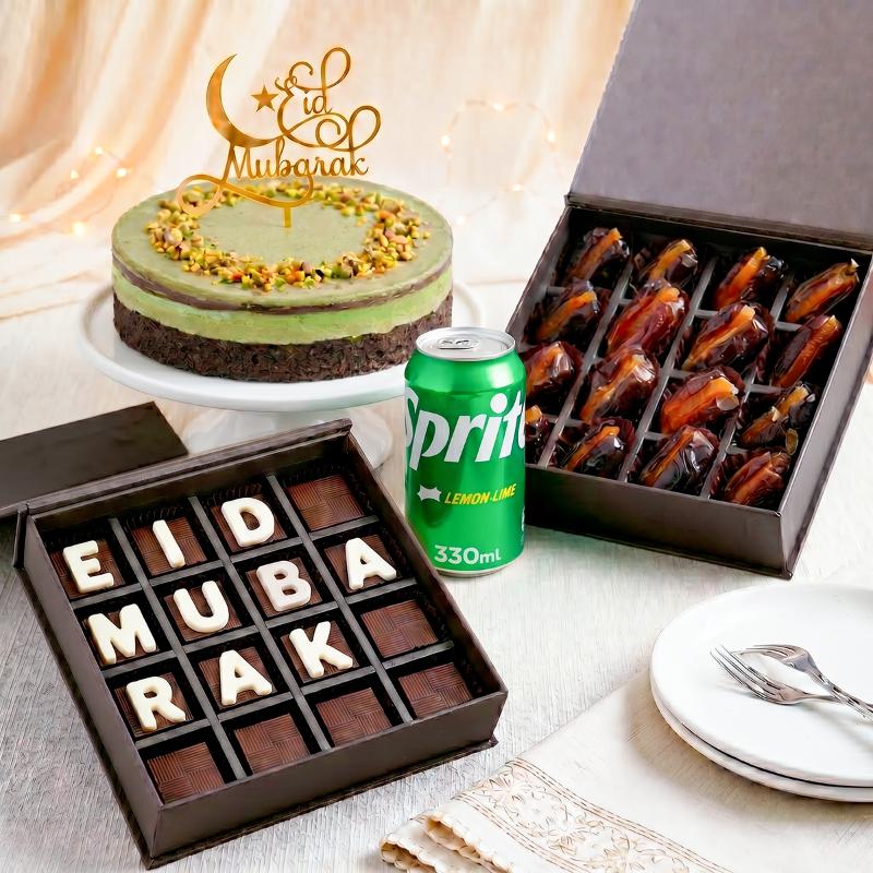 Eid Celebration Combo - Cake, Dates , Chocolates & Soft Drink - Gifts gift from Buy Any Flowers Dubai in Al Quoz Industrial Area 4, Dubai, UAE