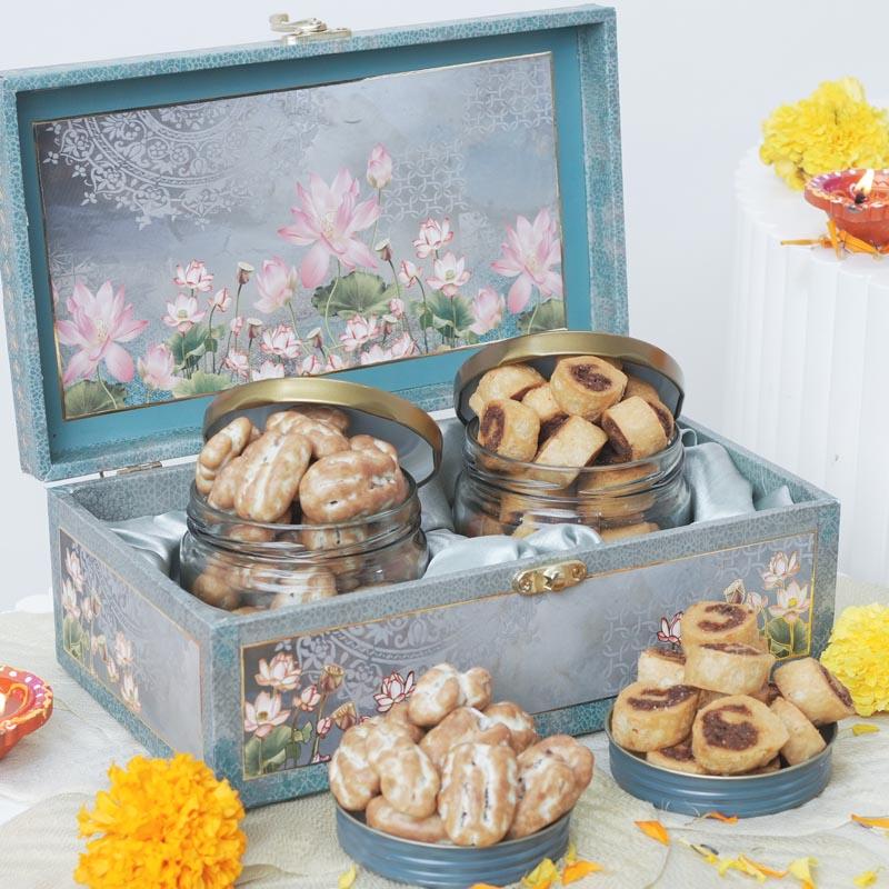 Floral Treasure Chest Caramelized Pecan and Bhakhar Badi thumbnail 2