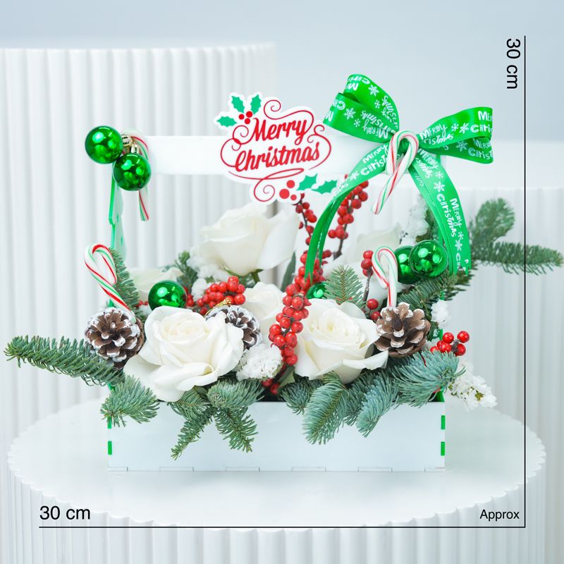 Merry Christmas Flower Tray - Flowers gift from Buy Any Flowers Dubai in Al Quoz Industrial Area 4, Dubai, UAE - image 4