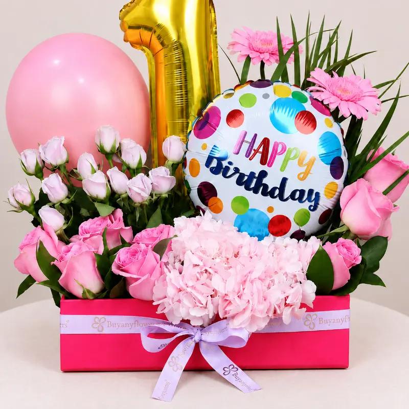 Customize Birthday Bloom Flower Arrangement - Flowers gift from Buy Any Flowers Dubai in Al Quoz Industrial Area 4, Dubai, UAE - image 2