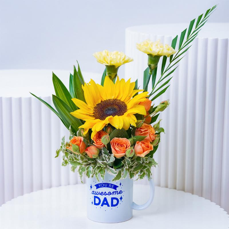 Awesome Dad Flower Mug - Gift Sets gift from Buy Any Flowers Dubai in Al Quoz Industrial Area 4, Dubai, UAE