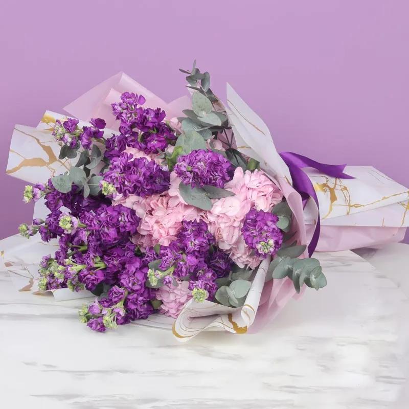 Standing Beauty 21 Matthiola and Hydrangea Bouquet thumbnail 4